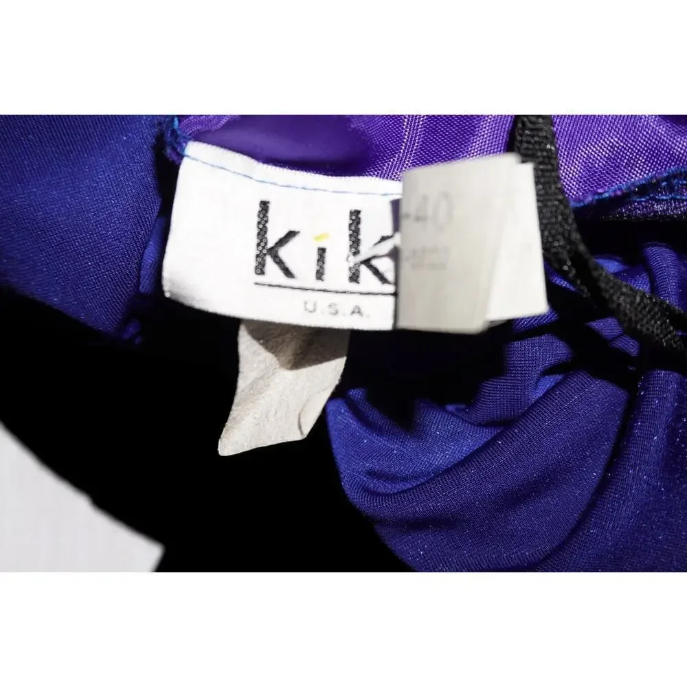 Kiki USA Royal Blue Velvet Halter Dress – Size 40 - Picture 16 of 16